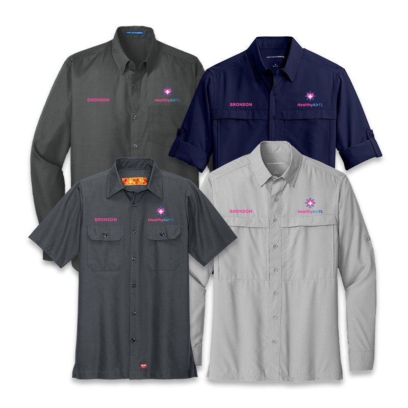 Embroidered Collared Shirt Apparel by This Creative